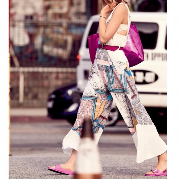 Free People Pants - Free People All Patched Up Jumpsuit Cream - Small